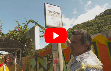 Projet d’aménagement urbain à tahiti - Poteau d'arrêt de bus Optibus - Réalisation Girod group